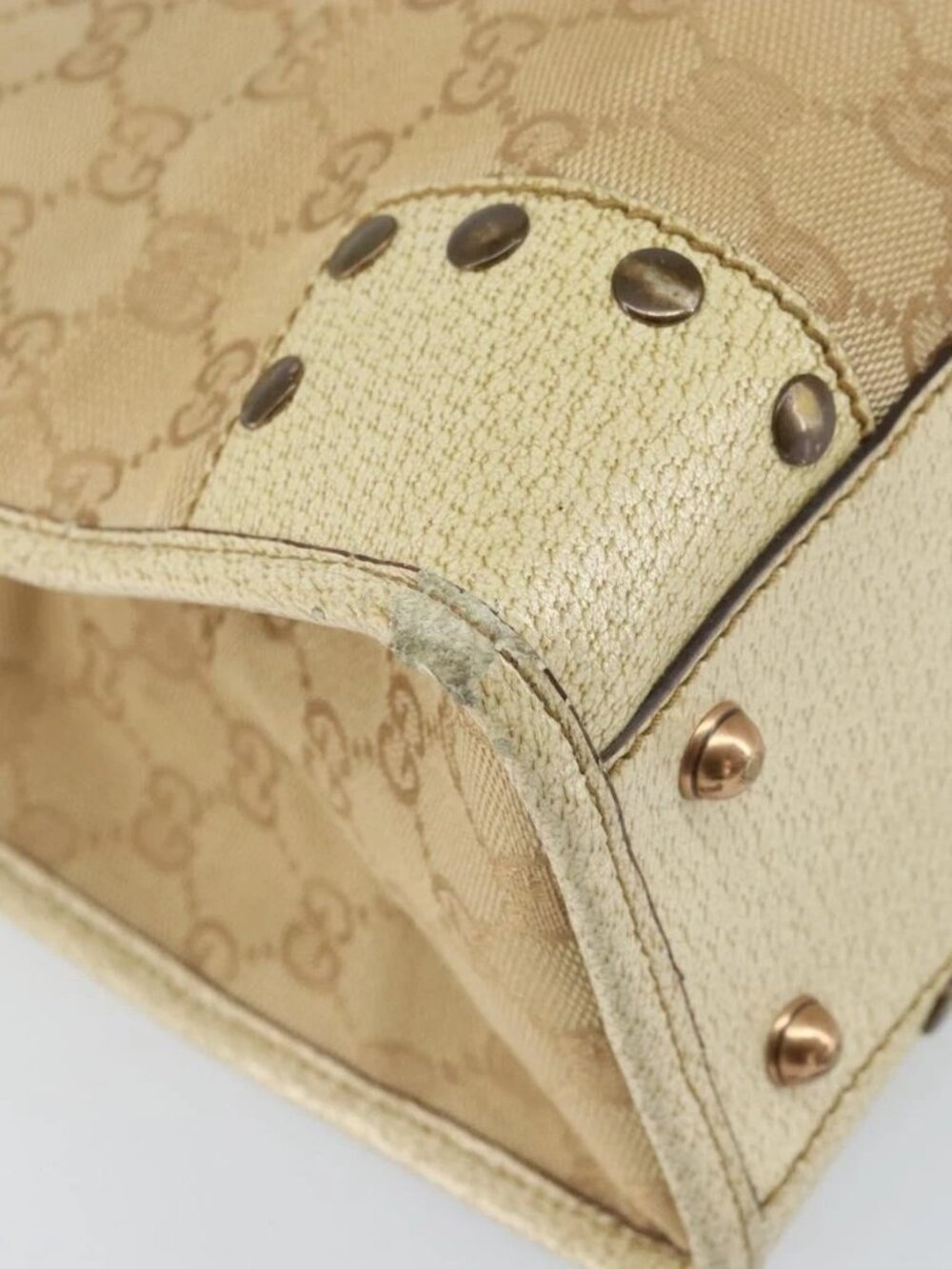 GUCCI GG Canvas Tote Bag Beige Gold 124261 Auth ep13162 - Picture 5 of 16